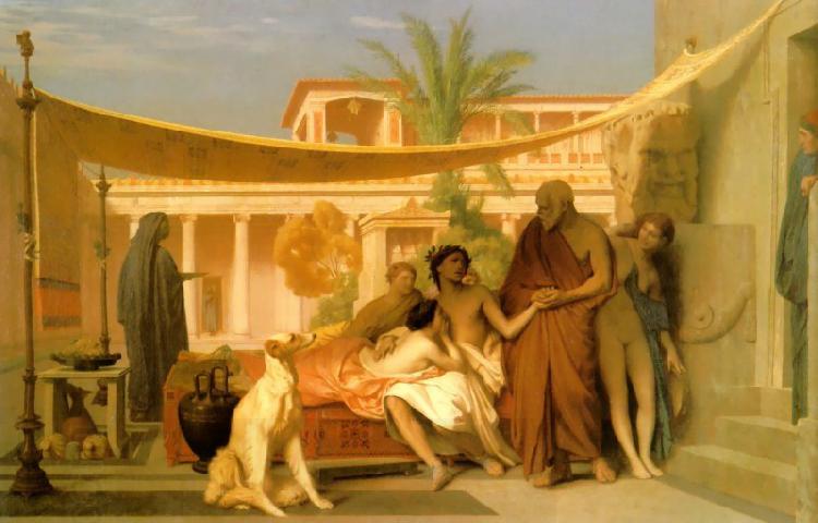 Jean Leon Gerome Socrates Seeking Alcibiades in the House of Aspasia oil painting picture